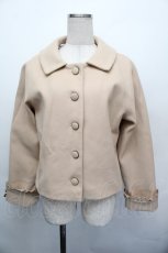 画像1: axes femme / 袖フリルピーコート  ベージュ S-25-12-17-034-AX-CO-HR-ZTC012 (1)