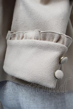 画像3: axes femme / 袖フリルピーコート  ベージュ S-25-12-17-034-AX-CO-HR-ZS