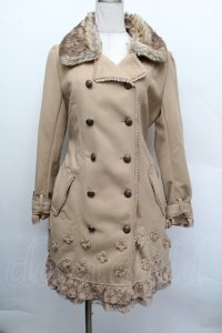 axes femme / お花モチーフコート  ベージュ S-25-12-17-036-AX-CO-AS-ZS