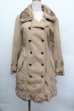 画像1: axes femme / お花モチーフコート  ベージュ S-25-12-17-036-AX-CO-AS-ZS