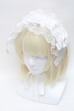画像1: Angelic Pretty / レースハートチャームバラレースヘッドドレス  白 S-25-12-17-005-AP-AC-AS-ZS