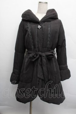 画像1: axes femme / ウエストシャーリングダウンコート  黒 S-25-12-17-038-AX-CO-HR-ZS