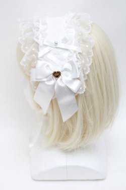 画像3: Angelic Pretty / レースハートチャームバラレースヘッドドレス  白 S-25-12-17-005-AP-AC-AS-ZS