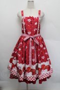 Chalmiere / スウィーティアップルジャンパースカート  赤 S-25-12-17-042-AX-OP-AS-ZS