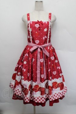 画像1: Chalmiere / スウィーティアップルジャンパースカート  赤 S-25-12-17-042-AX-OP-AS-ZS