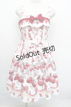 画像1: BABY,THE STARS SHINE BRIGHT / Juicy BABY Love Love Berries柄スカラップジャンパースカート  ピンク S-25-12-17-044-BA-OP-AS-ZS