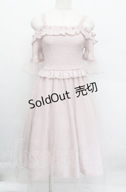 画像1: LIZ LISA / シャーリングチュール重ねワンピース  ピンク S-25-12-17-045-LO-OP-AS-ZS