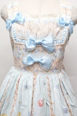 画像5: BABY,THE STARS SHINE BRIGHT / Icing Dancing Cake柄クリームジャンパースカート  サックス S-25-12-17-048-BA-OP-AS-ZS