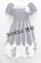 Innocent World / フレンチプードルシャーリングワンピース M 紺 S-25-12-17-051-IW-OP-AS-ZS