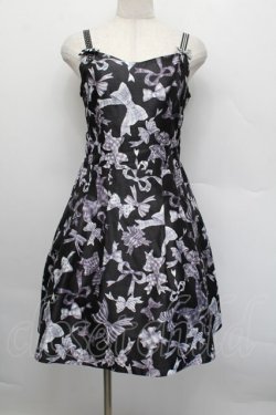 画像1: MILK / リボンプリントドレス  黒 S-25-12-17-055-ML-OP-AS-ZS