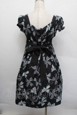 画像2: Jane Marple / Ribbons go aroundワンピース  黒ｘグレー S-25-12-17-056-JM-OP-AS-ZS