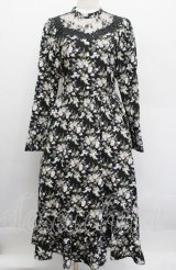 Kurumi Collaboration / KRハナジゴスリーブワンピース  黒 S-25-12-17-058-LO-OP-AS-ZS