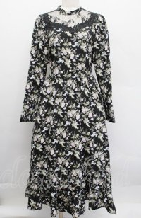 Kurumi Collaboration / KRハナジゴスリーブワンピース  黒 S-25-12-17-058-LO-OP-AS-ZS