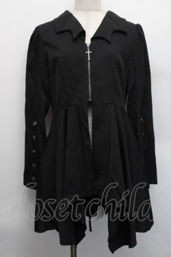 画像1: axes femme POETIQUE / コウモリカラーイレヘムジャケット  黒 S-25-12-17-060-AX-JA-AS-ZS