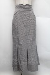 an another angelus / バックレースアップインバーテッドプリーツスカート  オフｘグリーン S-25-12-17-063-CA-SK-AS-ZS