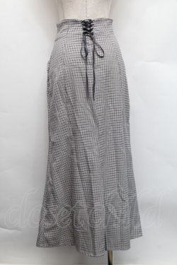 画像2: an another angelus / バックレースアップインバーテッドプリーツスカート  オフｘグリーン S-25-12-17-063-CA-SK-AS-ZS