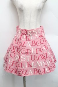 Jane Marple / アルファベットロゴミニスカート  ピンク S-25-12-17-065-JM-SK-AS-ZS