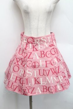 画像1: Jane Marple / アルファベットロゴミニスカート  ピンク S-25-12-17-065-JM-SK-AS-ZS