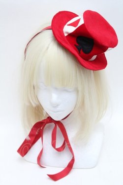 画像1: Angelic Pretty / クィーントランプミニハット  赤 S-25-12-17-009-AP-AC-AS-ZS