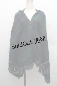 axes femme / チェックフードケープ  緑ｘ紺 S-25-12-17-014-AX-ZA-HR-ZS