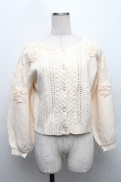 画像1: axes femme POETIQUE / 花モチーフ付きニット  キナリ S-25-12-17-016-AX-TO-HR-ZS