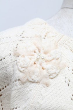 画像3: axes femme POETIQUE / 花モチーフ付きニット  キナリ S-25-12-17-016-AX-TO-HR-ZS