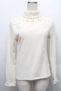 画像1: axes femme / パール付きハイネックニット  オフ S-25-12-17-018-AX-TO-HR-ZS