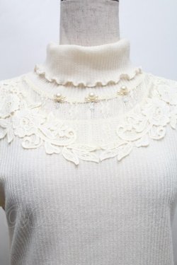 画像4: axes femme / パール付きハイネックニット  オフ S-25-12-17-018-AX-TO-HR-ZS