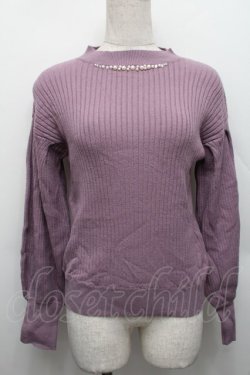 画像1: axes femme / 袖タック使いニットプルオーバー  ラベンダー S-25-12-17-021-AX-TO-AS-ZS