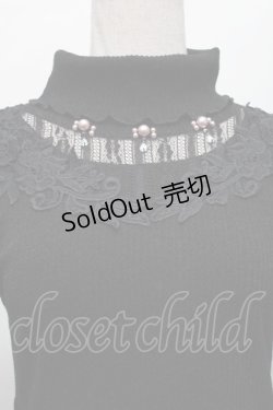 画像3: axes femme / パール付きハイネックニット  黒 S-25-12-17-025-AX-TO-HR-ZS