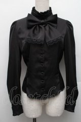 Sheglit / スタンドカラーリボンジャボブラウス M 黒 S-25-12-17-028-EL-BL-HR-ZS