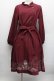 画像1: axes femme / フラワー刺繍連釦ワンピース  ワイン S-25-12-17-030-AX-OP-HR-ZS (1)