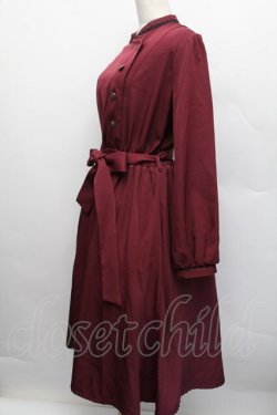 画像3: axes femme / フラワー刺繍連釦ワンピース  ワイン S-25-12-17-030-AX-OP-HR-ZS