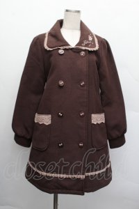 axes femme / 襟ローズ刺繍コート  ブラウン S-25-12-17-031-AX-CO-HR-ZS