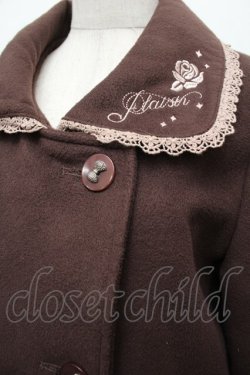 画像3: axes femme / 襟ローズ刺繍コート  ブラウン S-25-12-17-031-AX-CO-HR-ZS