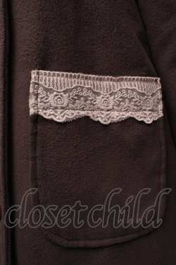 画像4: axes femme / 襟ローズ刺繍コート  ブラウン S-25-12-17-031-AX-CO-HR-ZS