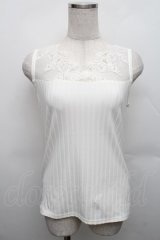 axes femme / 繊細レースタンク  アイボリー S-25-12-18-004-AX-TO-HR-ZS