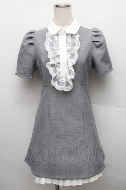 画像1: An MILLE / 裾プリーツミニワンピース  グレー S-25-12-18-035-EL-OP-HR-ZS