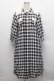 画像1: axes femme / チェック柄ロングチュニ  黒ｘ白 S-25-12-18-036-AX-OP-HR-ZS (1)