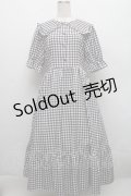 m petit by misako / TT*Mギンガムチェック半袖ワンピース M 黒×白 S-25-12-18-037-LO-OP-HR-ZS