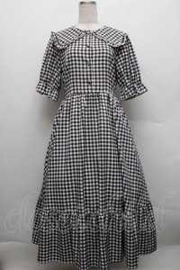 m petit by misako / TT*Mギンガムチェック半袖ワンピース M 黒×白 S-25-12-18-037-LO-OP-HR-ZS