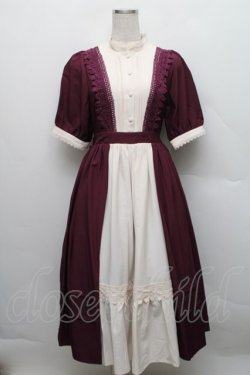 画像1: axes femme kawaii / エレガントドールワンピース M ワイン S-25-12-18-039-AX-OP-AS-ZS