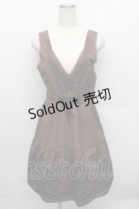 axes femme / 先染めパネルフロッキーワンピース  ブラウン S-25-12-18-041-AX-OP-TK-ZS