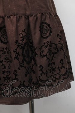 画像3: axes femme / 先染めパネルフロッキーワンピース  ブラウン S-25-12-18-041-AX-OP-TK-ZS