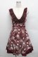 画像1: axes femme / 総バラ柄Backリボンワンピース  ワイン S-25-12-18-042-AX-OP-HR-ZS (1)