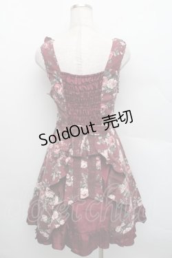 画像2: axes femme / 総バラ柄Backリボンワンピース  ワイン S-25-12-18-042-AX-OP-HR-ZS