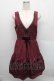 画像1: axes femme / 先染めパネルフロッキーワンピース  ワイン S-25-12-18-043-AX-OP-TK-ZS (1)