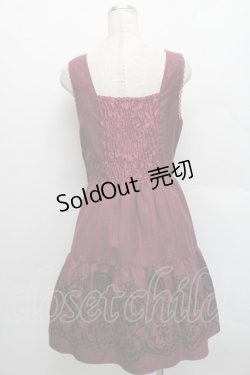 画像2: axes femme / 先染めパネルフロッキーワンピース  ワイン S-25-12-18-043-AX-OP-TK-ZS