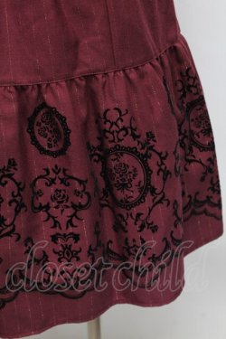 画像3: axes femme / 先染めパネルフロッキーワンピース  ワイン S-25-12-18-043-AX-OP-TK-ZS