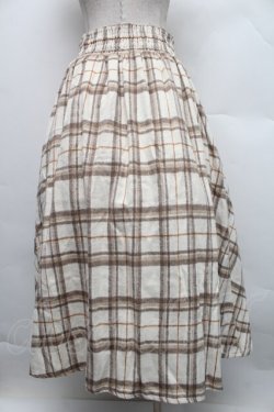 画像2: axes femme / ハイウエスト起毛チェックスカート  オフ S-25-12-18-050-AX-SK-AS-ZS